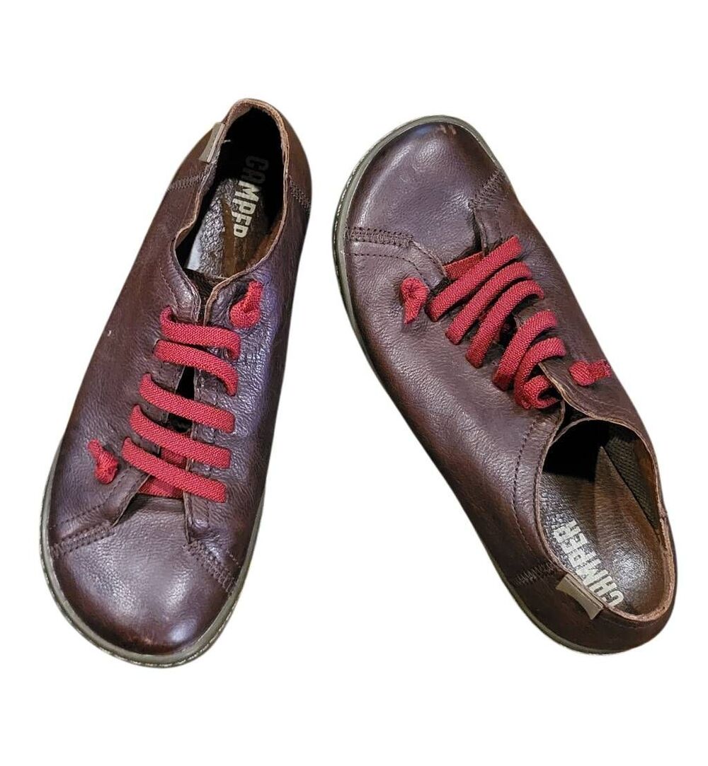 Camper Peu Shoes Women's 7 Brown Sneaker Slip On Barefoot Leather Comfort